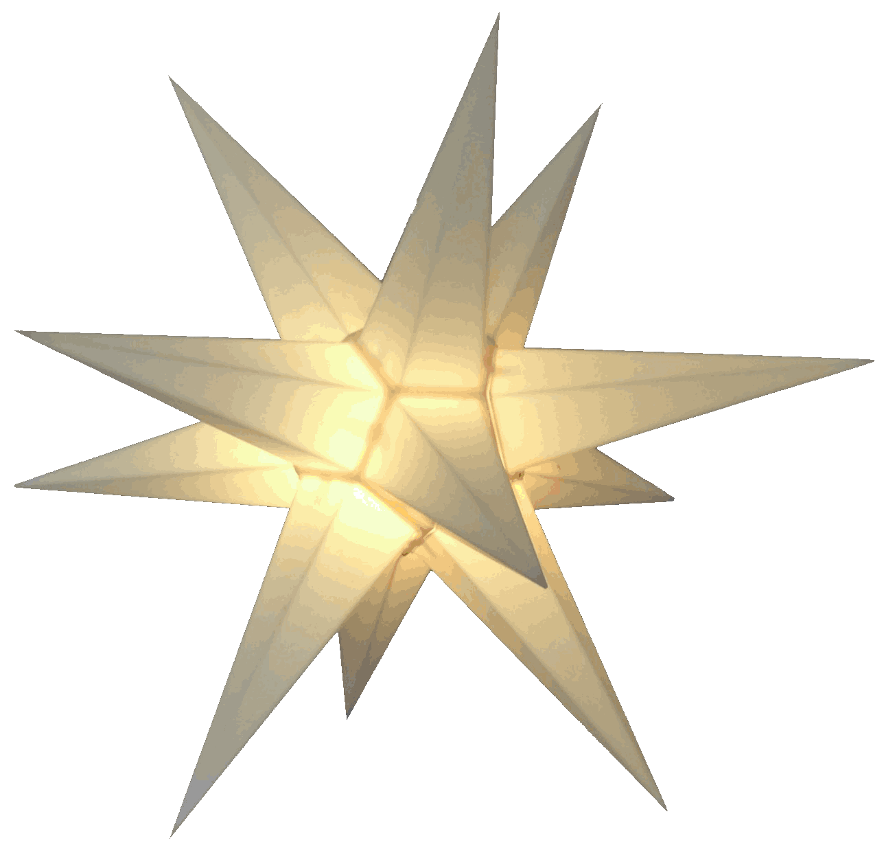 3D Stern Spritzguss weiß - 56 cm - inkl. 7 m Außenkabel und LED Birne
