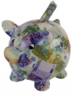 Metall-Spardose Für Geldscheine – Euro & UK Pound, 12 Cm, Nur Mit Dosenöffner Zu öffnen