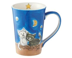 Mila Nachtkatzen II Teebecher - Nightcat neu - Katzenpaar auf dem Dach - 350 ml