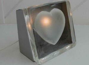 Tischleuchte Glas Herz - Tischlampe Stone heart - Lampe Stein Herz - Nachtischlampe - Bodenleuchte - Dekoleuchte - Liebeslicht