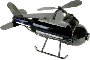 Flaschenhalter Hubschrauber Skulptur Helikopter Weinflaschenhalter, Metall