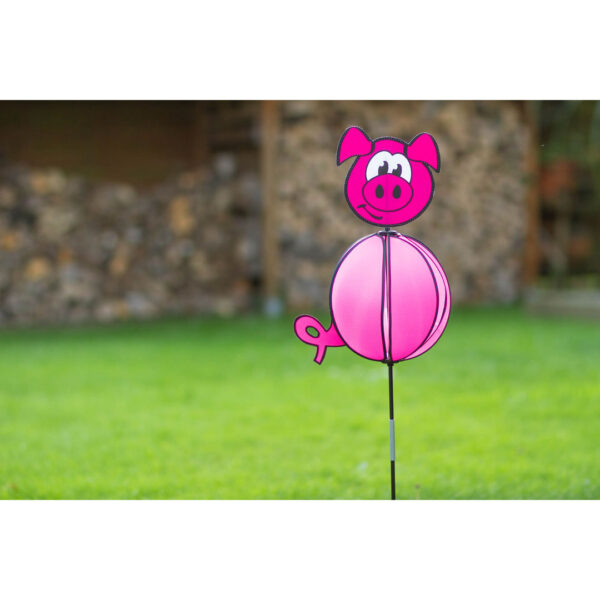 Spinning Ball Piggy - Kugelwindspiel Schwein - HQ Windspiel Gartenstecke  Standwindspiel