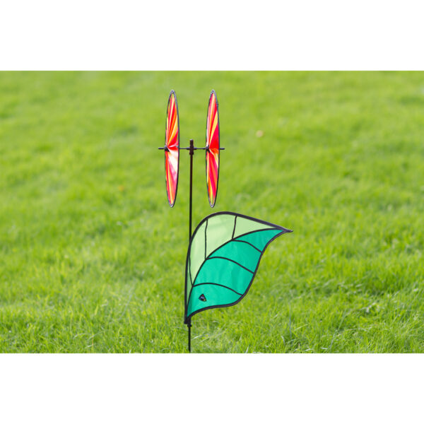 Magic Wheel Duett Blume Leaf-green - HQ Windspiel Doppelwindrad