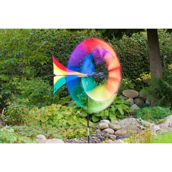 HQ Windspiel Duett Windmill Illusion Rainbow - doppeltes Windrad - Windmühle 360 ° drehend