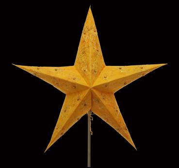 Leela Zari Batik orange - Faltbarer Leuchtstern, Weihnachtsstern 60 cm - Sternenlampe Papierstern aus handgeschöpften Batikpapier - unbeleuchtet