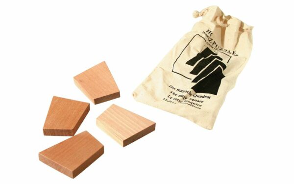 Das magische Quadrat - Holz Knobelpuzzle im umweltfreundichen Packsack - 4 Teile
