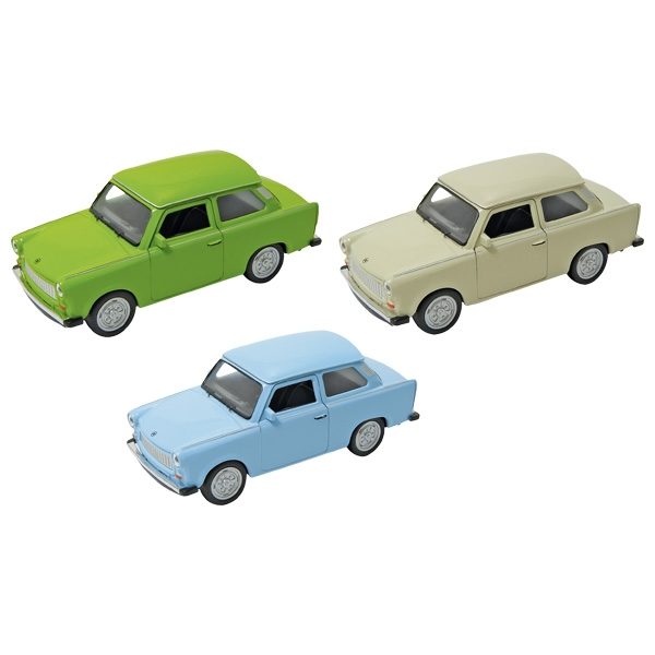 Welly Modellauto Trabant 601, Maßstab 1:34, Spritzguss, L= 11 cm mit Rückzugsmotor