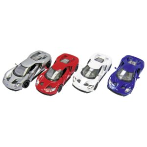 Modellauto Ford GT (2017), Spritzguss, 1:38, L= 12,5 cm - Welly Flitzer mit Rückzugsmotor