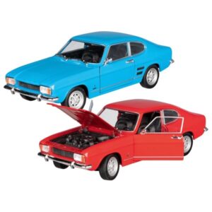 Modellauto Ford Capri (1969), Spritzguss, 1:24, L= 17,5 cm - Welly Kultauto mit Rückzugsmotor
