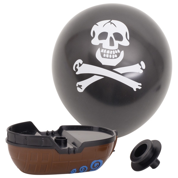 Luftballonboot Pirat - wertvolles Spielzeug Piratenboot mit Totenkopf Luftballon