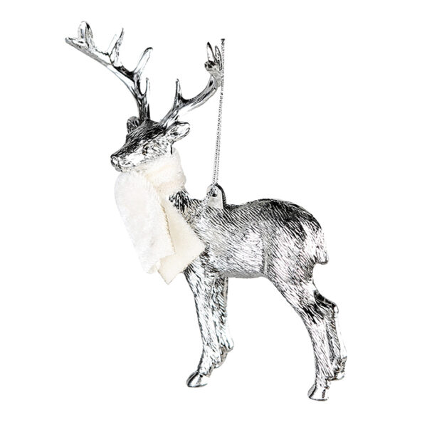 Baumhänger Hirsch mit Schal - Hänger Deer - Baumschmuck Dekoanhänger Jäger Weihnacht