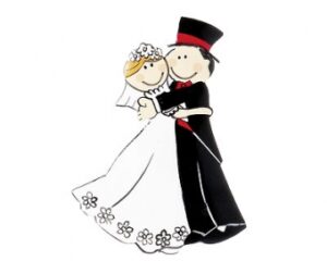 Mila Hochzeit Magnet Just Married - Metallmagnet Brautpaar