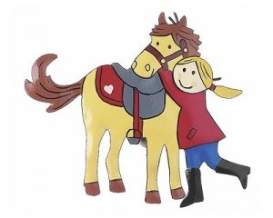 Mila Magnet Mein Pony - Pferdeglück Metallmagnet - Mädchen mit Pferd