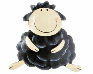 Mila Magnet Schaf - schwarzes Schaf Bolle aus der Serie "Wolle & Bolle"