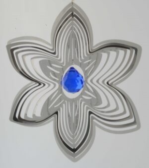 Edelstahlspirale Blüte mit Kristallkugel - Edelstahlmobile Blume u. Kugel 15202.jpg
