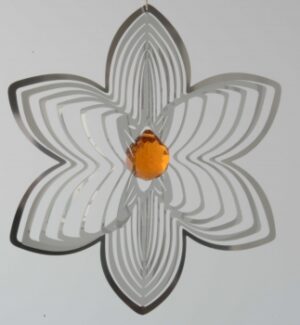 Edelstahlspirale Blüte mit Kristallkugel - Edelstahlmobile Blume u. Kugel 15202.jpg