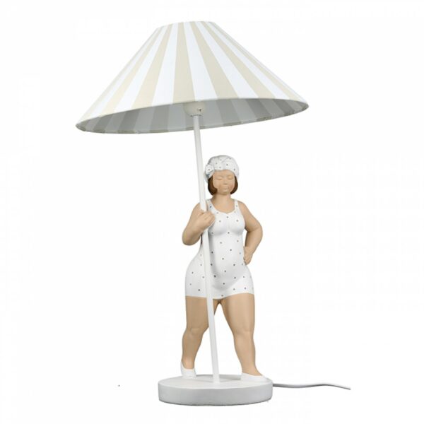 Lampe Becky - Stehleuchte Nostalgie Badefigur - Stehlampe Molly - Diche Dame mit Lampenschirm