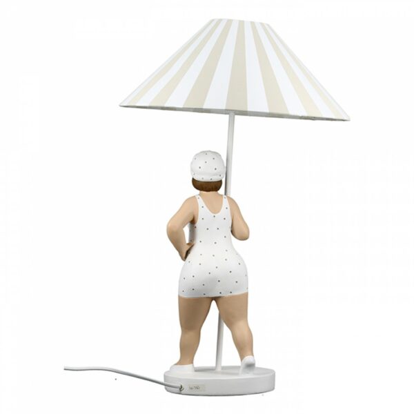 Lampe Becky - Stehleuchte Nostalgie Badefigur - Stehlampe Molly - Diche Dame mit Lampenschirm