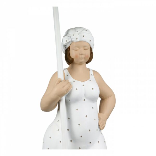 Lampe Becky - Stehleuchte Nostalgie Badefigur - Stehlampe Molly - Diche Dame mit Lampenschirm