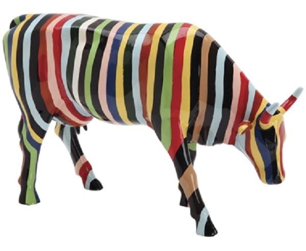 Striped Cowparade - bunte Sammlerkuh - Kunstkuh mit Streifen - bunte Zebrakuh