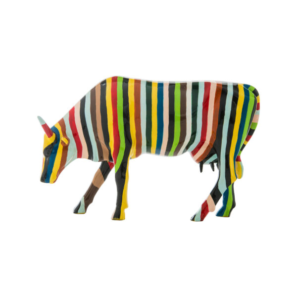 Striped Cowparade Kuh Large - große bunte Sammlerkuh mit Streifen