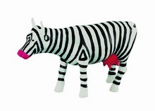  Zow! CowParade small - Mini Kuh mit Zebrastreifen