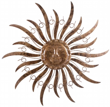 Gartendeko 98 x 98 cm ca Wandhänger Sonne Wandbild Metall Dekoration 