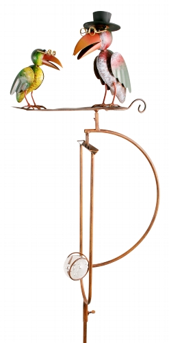 Raben Windspiel Wippe - Gartenpendel mit 2 Raben auf einem Blatt - Vater und Sohn