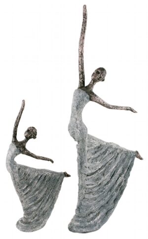 Frauen Skulptur Hilda - tanzende Frau in Bronzeoptik - Tänzerin elegant