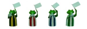 Fussball Frosch Schiedsrichter Zaunhocker - Pfostenhocker - Zaungast - Metall Deko