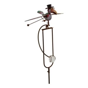 Wippe Windspiel Rabe mit Schwingflügel - ArtFerro, Gartenpendel Metallwippe