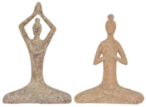 Yoga Skulptur Artisanal - Frauen im Lotussitz 33-36 cm - massiv Holz