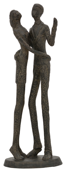 Moderne Skulptur Figur Bronze Mann Frau Liebespaar