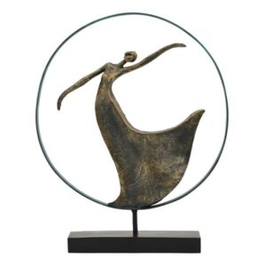 Frauen Skulptur Hilda - elegante Tänzerin Dekofigur im Ring auf Sockel