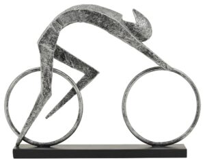 Fahrrad Skulptur Radfahrer - Racer - Bronze-Finish oder Antik Silber