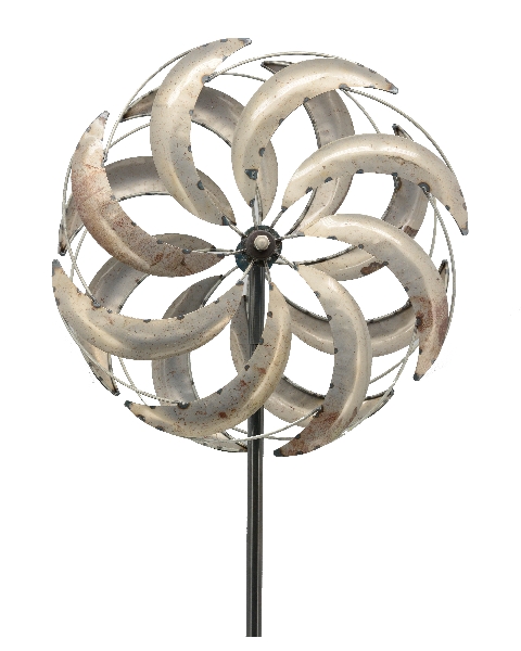 Windrad Windspiel ArtFerro Metall Gartendeko 38cm Gesamthöhe 160cm 