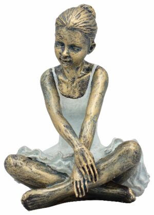 Ballett Skulptur Ballerina Hilda, Tänzerin sitzend, Polyresin