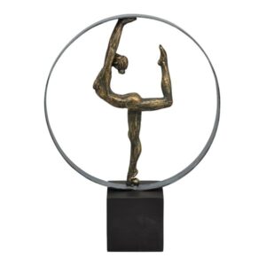 Gymnastik Skulptur Hilda - Akrobatische Dekofigur im Ring auf Sockel