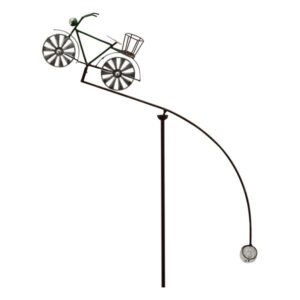 Herrenrad Gartenstecker Windspiel Fahrrad Gartenstecker Balancer - Gartenpendel Rad mit Korb