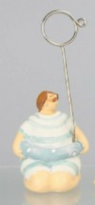 Kartenhalter Nautikserie - Retro Badefiguren Mann +Frau mit Clip - Rubensmodell