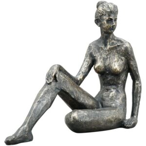 FrauSkulptur Hilda - sitzende Dame - Akt Dekofigur Frau aus Polyresin - moderne Plastik