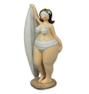Bikinimädchen mit Surfbrett - Rubensmodell 20 cm - Molly Surferin