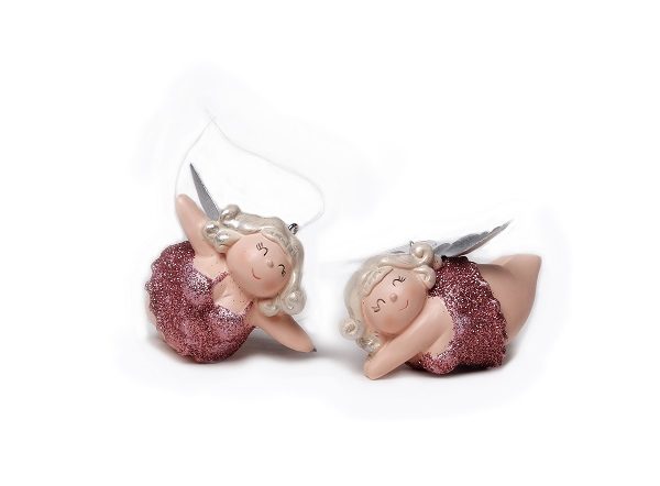 Ballerina Molly Engel Betty - Kult Engelsfigur Hänger Baumschmuck - molligeTänzerin Rubensfigur, glitzer, 7cm