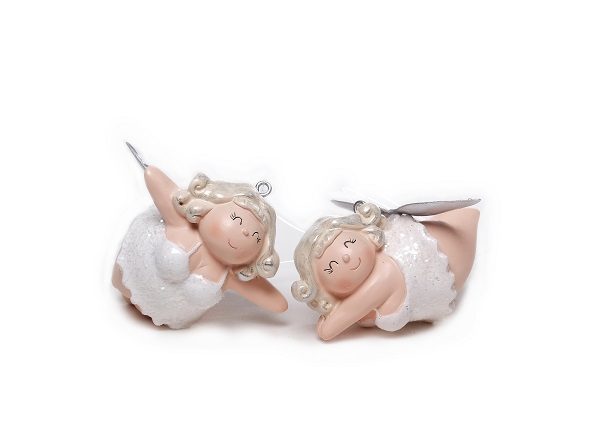 Ballerina Molly Engel Betty - Kult Engelsfigur Hänger Baumschmuck - molligeTänzerin Rubensfigur, glitzer, 7cm