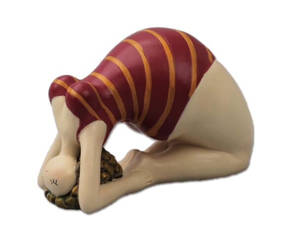 rot Yogafigur Brücke - Molly Yoga Dame Rubensmodell - mollige, lustige Frauen sportlich 2548