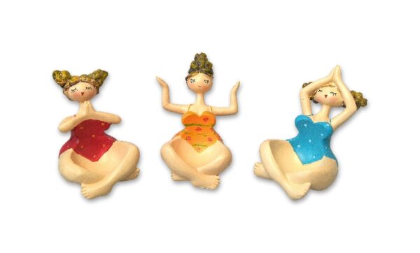 Molly Yoga Dame Eierbecher Yogafigur - Yoga Eierbecher im 3er Set - lustige Frühstücksdekoration