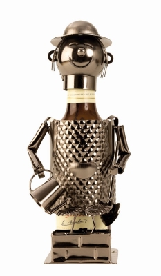Bier-Flaschenhalter Gärtner Skulptur Flaschenständer aus Metall