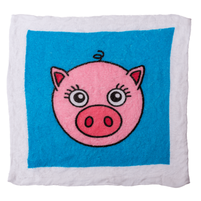 Magisches Handtuch Schwein rosa Sau Lamm - Tier Zauberhandtuch - Farmer Gästehandtuch Baumwolle 30x30cm