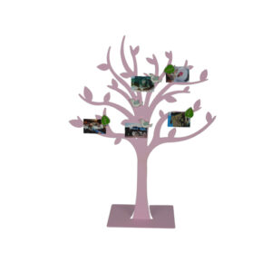 rosa Fotohalter Metall Baum magnetisch - Stammbaum Fotogalerie - Notizhalter