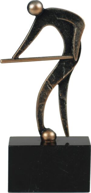 Billard Spieler Pokal - Metall-Resin Sportler Figur auf Mamorsockel